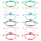 12Pcs 2 Colors Tortoise Alloy Link Bracelets Set, Adjustable Waxed Cords Couple Bracelets for Women, Mixed Color, Inner Diameter: 4-1/2 inch(11.5cm), 1Pc/color