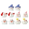 10Pcs 5 Styles Halloween Opaque Resin Decoden Cabochons, Small Ghost, Mixed Color, 7~13.5x11~15x6~7mm, 2pcs/style