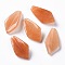 Natural Red Aventurine Pendants, Rhombus, 21x11x4mm, Hole: 0.8mm