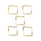 Brass Beads Frames, Cadmium Free & Lead Free, Square, Real 24K Gold Plated, 10x10x1mm