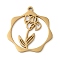 304 Stainless Steel Pendants, Flower, Golden, 23.5x21.5x1mm, Hole: 1.5mm