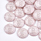 Acrylic Cabochons, with Enamel, Half Round, Pink, 20x5mm