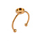 201 Stainless Steel Cuff Pad Ring Settings, Laser Cut, Golden, Tray: 6mm, US Size 8(18mm)
