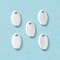 304 Stainless Steel Charms, Stamping Blank Tag, Oval, Silver, 12.5x7.5x1mm, Hole: 1.5mm
