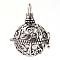 Rack Plating Brass Cage Pendants, Nickel Free, For Chime Ball Pendant Necklaces Making, Hollow Round with Musical Note, Antique Silver, 31x28x25mm, Hole: 6x6mm, inner measure: 20mm