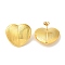 Rack Plating Brass Stud Earrings, Cadmium Free & Lead Free, Long-Lasting Plated, Heart, Real 18K Gold Plated, 31.5x35mm