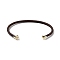 Stainless Steel Cuff Bangle Making, with Golden Tone Brass Finding, for Half Drilled Beads, Coconut Brown, Inner Diameter: 1-3/4x2-3/8 inch(4.6x6cm), Pin: 1mm