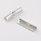 Iron Ribbon Crimp Ends, Cadmium Free & Nickel Free & Lead Free, Silver, 8x25mm, Hole: 1.6mm