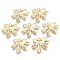 Alloy Pendants, Leaf, Light Gold, 21x25x1.5mm, Hole: 1.6mm