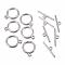 Tibetan Style Toggle Clasps, Flat Round, Cadmium Free & Nickel Free & Lead Free, Platinum, Flat Round: 15x2mm, Hole: 2mm, Bar: 21mm, Hole: 2mm