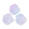 Transparent Glass Beads, Lotus Leaf, Baking Paint, Blue Violet, 20x19.5x4.5~5mm, Hole: 1.2mm