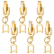 6Pcs Brass Watch Band Clasps, Real 18K Gold Plated, 19.6x5.2x4mm, Hole: 0.9mm