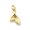 Brass Pendants, Cadmium Free & Nickel Free & Lead Free, Fishtail Charms, Real 18K Gold Plated, 15x9.5x2mm, Hole: 3.2mm