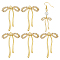 6Pcs Brass with Rhinestone Pendants, Bowknot, Real 18K Gold Plated, 27x19x2mm, Hole: 1mm
