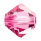 Preciosa® Crystal Beads, Czech Crystal, Bicone(451 69 302 Rondelle), 70010 Rose, 6mm, Hole: 1mm