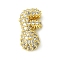 Rack Plating Brass Clear Cubic Zirconia Pendants, Cadmium Free & Lead Free, Long-Lasting Plated, Alphabet, Real 18K Gold Plated, Letter F, 16.5x9x5.5mm, Hole: 3x1.8mm