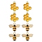 8Pcs 2 Style Alloy Enamel Pendants, Honeycomb & Bees, Light Gold, Yellow, 17.5~21x17.5~22.5x1.5~4mm, Hole: 1.6~2mm, 4pcs/style
