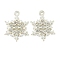 Alloy Micro Pave Clear Cubic Zirconia Pendants, Snowflake, Silver, 21x15.5x2.5mm, Hole: 1.6mm