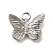 Non-Tarnish 304 Stainless Steel Charms, Butterfly, Stainless Steel Color, 12x15x3mm, Hole: 2mm