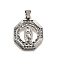 304 Stainless Steel Pendants, with Rhinestone, Religious Theme, Lady of Guadalupe Charm, Stainless Steel Color, Polygon, 23x20x2.5mm, Hole: 3x6.5mm