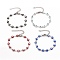 Enamel Oval with Evil Eye Link Chains Bracelet, 304 Stainless Steel Jewelry for Women, Stainless Steel Color, Mixed Color, 6-1/2 inch(16.5cm)