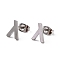 Tarnish Resistant 304 Stainless Steel Greek Alphabet Stud Earrings, Manual Polishing, Letter.L, 7~11x2~10x1.5mm, Pin: 0.8mm