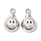 Rack Plating Alloy Charms, with Enamel, Cadmium Free & Nickel Free & Lead Free, Platinum, Eye, Round, 18x11x4mm, Hole: 1.8mm