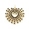 Brass Micro Pave Cubic Zirconia Pendants, Real 18K Gold Plated, Cadmium Free & Lead Free, Heart Charms, Black, 23x24.5x2.5mm, Hole: 3mm