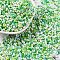 Baking Paint Glass Seed Beads, Round Hole, Peanut, Lime, 4.5x2.5x2.5mm, Hole: 1mm, about 4500pcs/pound