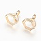 Brass Hexagon Bead Cap Bails, for Point Gemstone Pendant Making, Lead Free & Cadmium Free & Nickel Free, Long-Lasting Plated, Golden, 15.5x13x11mm, Hole: 2.5x4.5mm