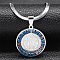 Colorful Rhinestone Saint Benedict Pendant Necklaces, with 201 Stainless Steel Flat Snake Chains, Stainless Steel Color, 16.61 inch(42.2cm)