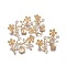 Brass Brooch Findings, with Cubic Zirconia, Flower, Real 18K Gold Plated, 28x45x11mm, Tray: 4mm and 11.5mm, Pin: 0.8mm