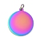 Ion Plating(IP) 304 Stainless Steel Pendants, with Jump Ring, Flat Round Charm, Stamping Blank Tag, Rainbow Color, 20.5x18x1.5mm, Hole: 3.5mm
