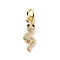 Brass Micro Pave Cubic Zirconia Charms, with Jump Ring, Cadmium Free & Lead Free, Snake Charms, Golden, 14x4.5x1.5mm, Hole: 2.8mm