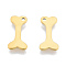 Ion Plating(IP) 201 Stainless Steel Charms, Bone, Real 18K Gold Plated, 15x7.5x1mm, Hole: 1.2mm