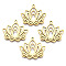 Ion Plating(IP) 201 Stainless Steel Pendants, Lotus, Real 18K Gold Plated, 22x24.5x1.5mm, Hole: 1.5mm