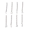 304 Stainless Steel End with Chains, with 201 Stainless Steel Pendants, Mixed Shapes, Stainless Steel Color, 47~57mm