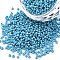 11/0 Czech Opaque Glass Seed Beads, Lustered, Round, Sky Blue, 2.2x1.5mm, Hole: 0.7mm, about 500g/bag