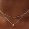Brass Double Layer Small Letter Pendant Necklaces for Women, Platinum, Letter X, 15.75 inch(40cm)