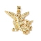 Brass Pendants, Saint Michael Archangel, Golden, 24x31x3.5mm, Hole: 3.2x3.8mm