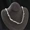 Natural Moonstone Chip Beaded Necklaces for Men Women, with Alloy Lobster Claw Clasps and Iron Chain Extender, Silver, 15.87~16.14 inch(40.3~41cm)
