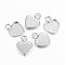 Tarnish Resistant 304 Stainless Steel Pendant Cabochon Settings, Plain Edge Bezel Cups, Heart, Stainless Steel Color, Tray: 9.5x8mm, 13x10x1.5mm, Hole: 2.5mm