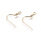 304 Stainless Steel Earring Hooks, with Horizontal Loop, Real 18K Gold Plated, 21mm, Hole: 2mm, 20 Gauge, Pin: 0.8mm