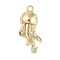Brass Micro Pave Cubic Zirconia Pendants, Cadmium Free & Nickel Free & Lead Free, Jellyfish, Real 18K Gold Plated, 18x9x5mm, Hole: 1.4mm