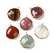 Natural & Synthetic Mixed Stone Pendants, with Golden Brass Edge, Faceted, Teardrop, 28x25x6mm, Hole: 1.6mm