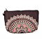 Polyester Tarp Zip Cosmetic Pouches, Rectangle with Flower Pattern, Sienna, 14.4x21.7x2.1cm