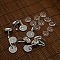 Clear Domed Glass Cabochon Cover and Brass Leverback Earring Settings for DIY, Cadmium Free & Lead Free, Silver Color Plated, Earring: 25x16mm, Tray: 14mm, Glass: 15.73~16.13mm