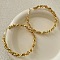 Retro Brass Twisted Hoop Earrings for Women, Golden