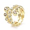 Rack Plating Brass Micro Pave Cubic Zirconia Ring for Women, Long-Lasting Plated, Lead Free & Cadmium Free, Real 18K Gold Plated, Inner Diameter: 16mm