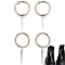 4Pcs 2 Styles Cone Spike Alloy Shoe Charms, with Zinc Alloy Spring Gate Rings, Platinum, 58~68mm, 2pcs/style